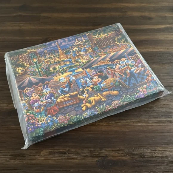 Thomas Kinkade Studios Disney Mickey & Friends Painting in Paris 11x14 Canvas - Picture 9 of 10